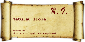 Matulay Ilona névjegykártya